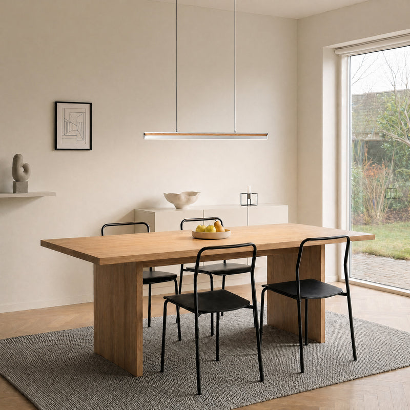 Lucande Hängeleuchte Pendelleuchte Lutana LED dimmbar rosegold Holz 101cm - 4255830903274