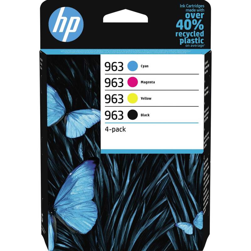 HP Tintenpatrone 963 schwarz und farbig 4er-Pack für OfficeJet Pro 9010 Drucker - 0195122352219