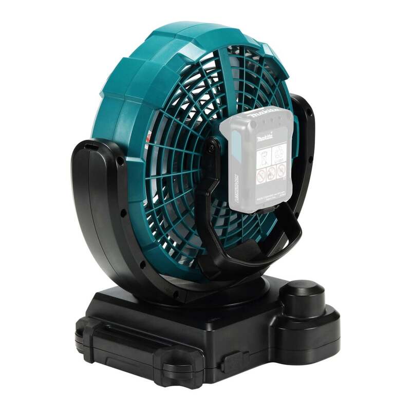 Makita Akku-Lüfter Standventilator mit Oszillation 3 Stufen Kunststoff türkis - 0088381865005