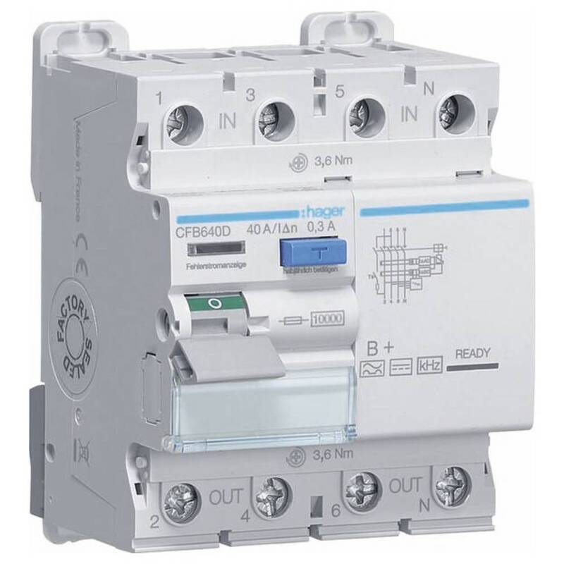 Hager FI-Schutzschalter Fehlerstromschutzschalter allstromsensitiver FI 40A 0.3A - 3250611627739