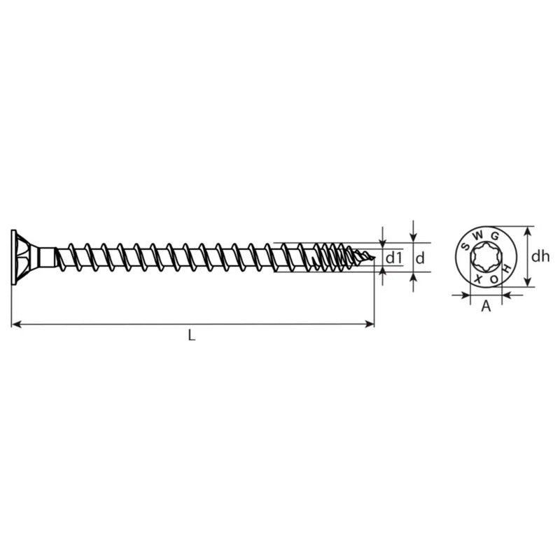 SWG Hox Senkschraube T-Profil 4mm x 12mm Stahl verzinkt 200 Stück - 4009146589888