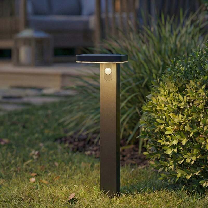 Prios Wegeleuchte Gartenlampe LED Solarleuchte Sensor Tarlson schwarz 78,5 cm - 4255830907395