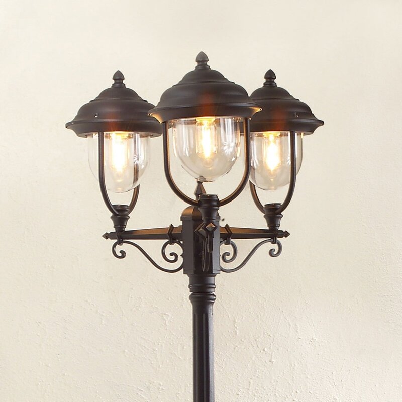 Konstsmide Parma Mastleuchte Außenlampe Außenbeleuchtung 3-flammig Schwarz - 7318307227758
