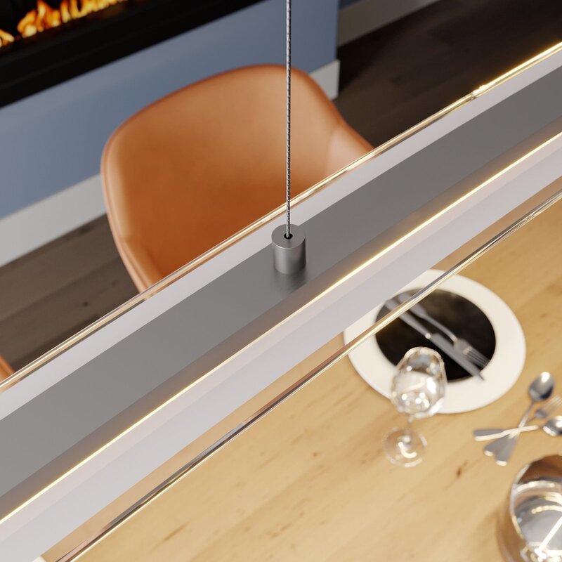 Lindby Pendelleuchte Hängeleuchte LED Manon Glas Metall höhenverstellbar grau - 4251096527865