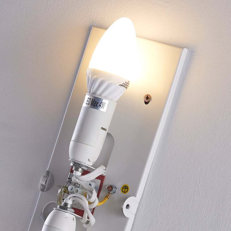 Lindby Wandleuchte Ebba LED Wandlampe dimmbar Glas alabaster chrom 39cm Höhe - 6291106556391