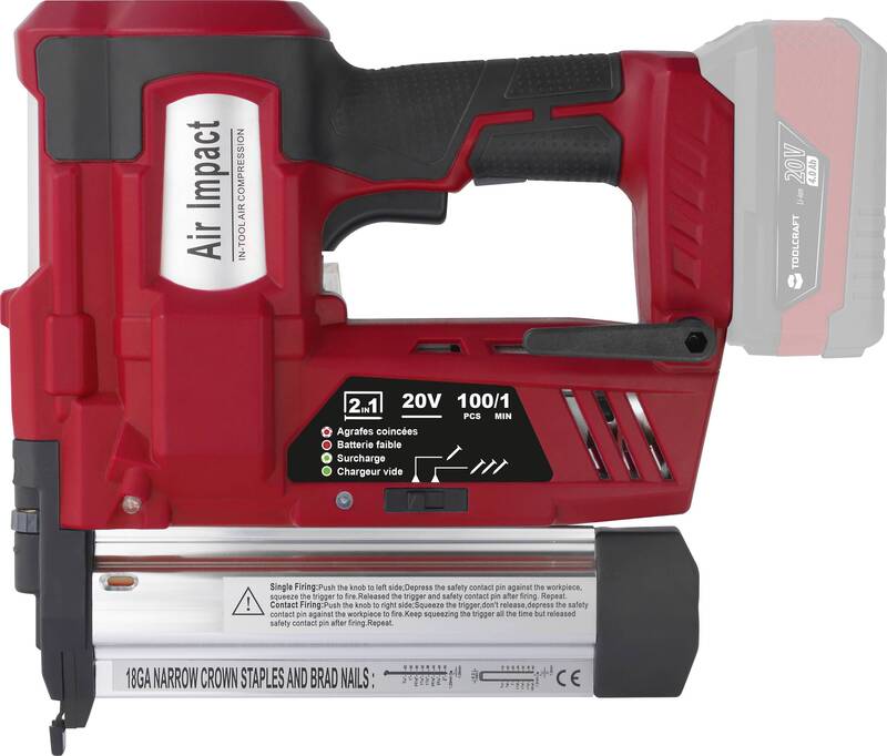 TOOLCRAFT Akku-Nagler Kabellose Nagelpistole inkl Akku-Lampe ohne Akku Ladegerät - 4064161194745