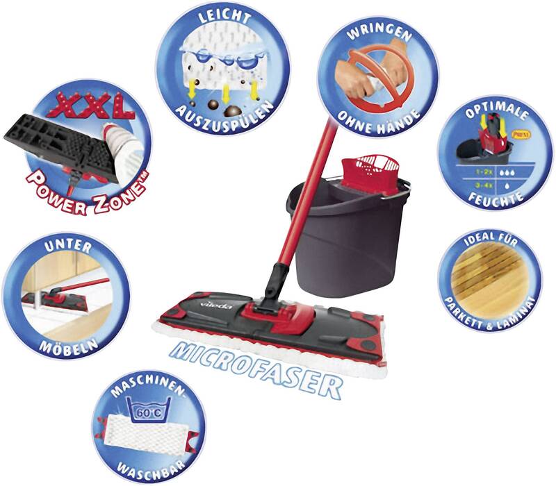 Vileda UltraMat Komplett Bodenwischerset Haushaltsreinigung Eimer Wischer Mop - 4023103143876