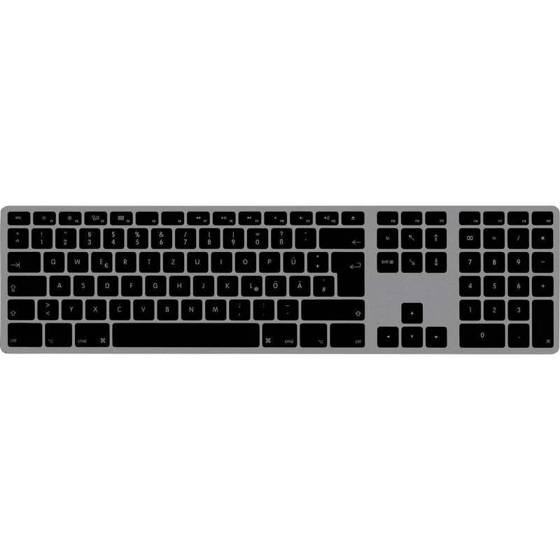 Matias FK418DCB-DE WL Aluminium Tastatur QWERTZ Space Grau für Mac - 0833742007651
