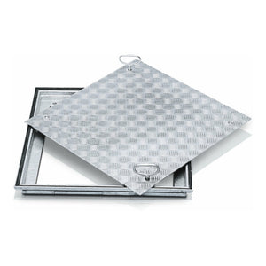 B-Ware ZARGES Schachtabdeckung Abdeckung Stahl verzinkt 600 x 400 mm Außenmaß 760 x 560