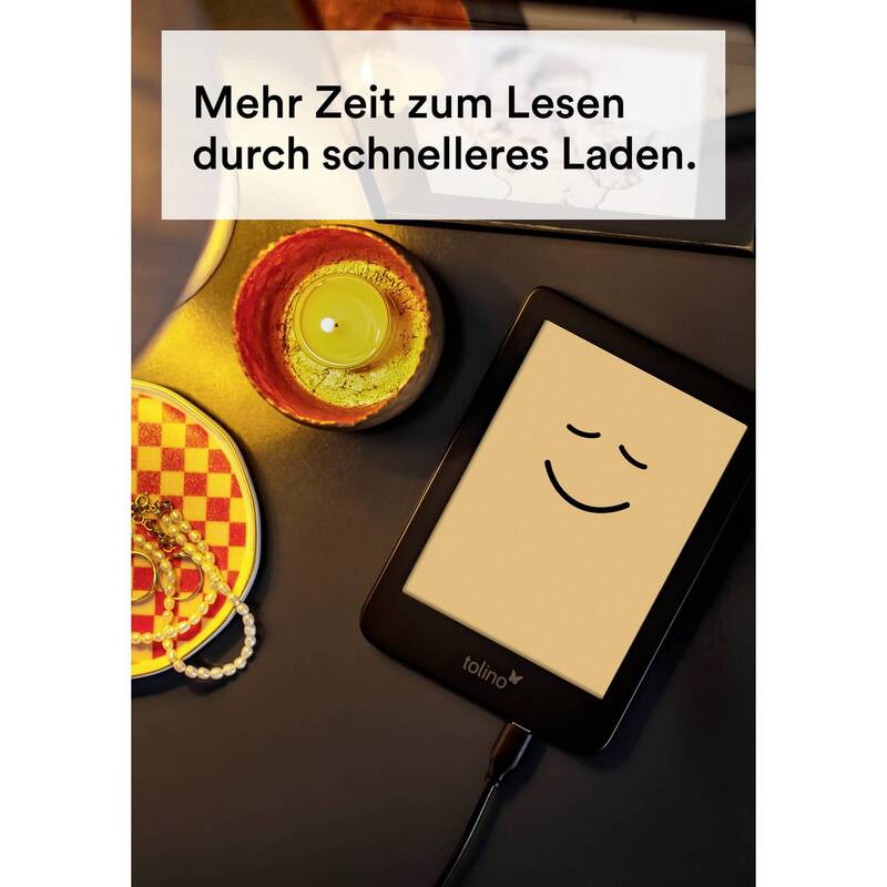 tolino eBook-Reader Shine 6 Zoll Touchscreen Schwarz 16GB Bluetooth WiFi 512MB - 4016621130466