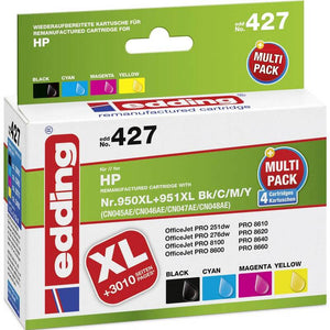 B-Ware Edding Tinte Ersetzt HP 950, 950XL, 951, 951XL Kompatibel Kombi-Pack Schwarz, Cyan, Magenta, Gelb EDD-427 18-427 (18-427)