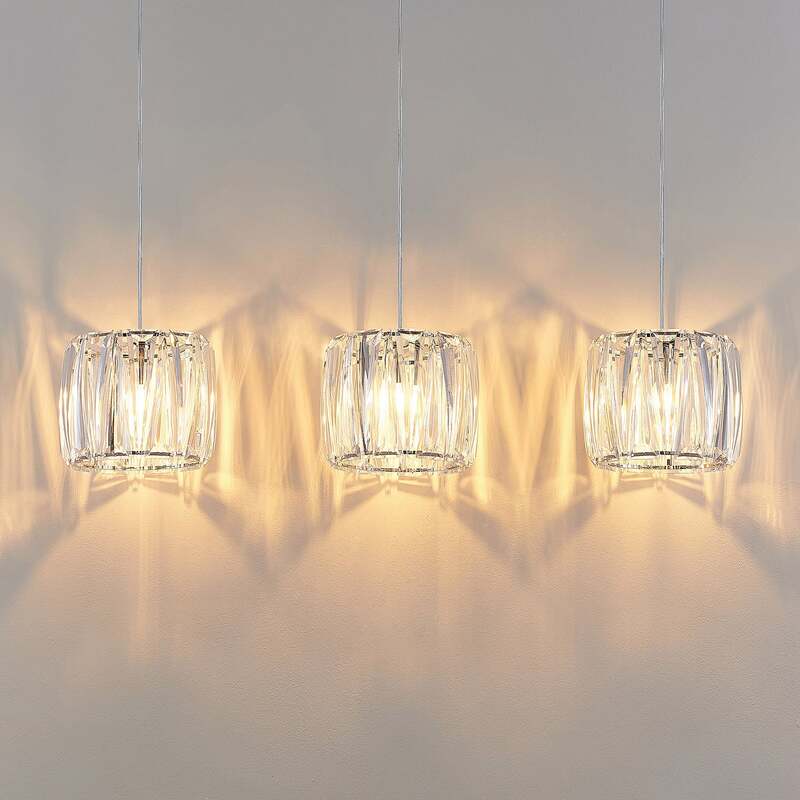 Lindby Hängelampe Hängeleuchte Sofia LED Pendelleuchte dimmbar chrom klar 107cm - 4251911708257
