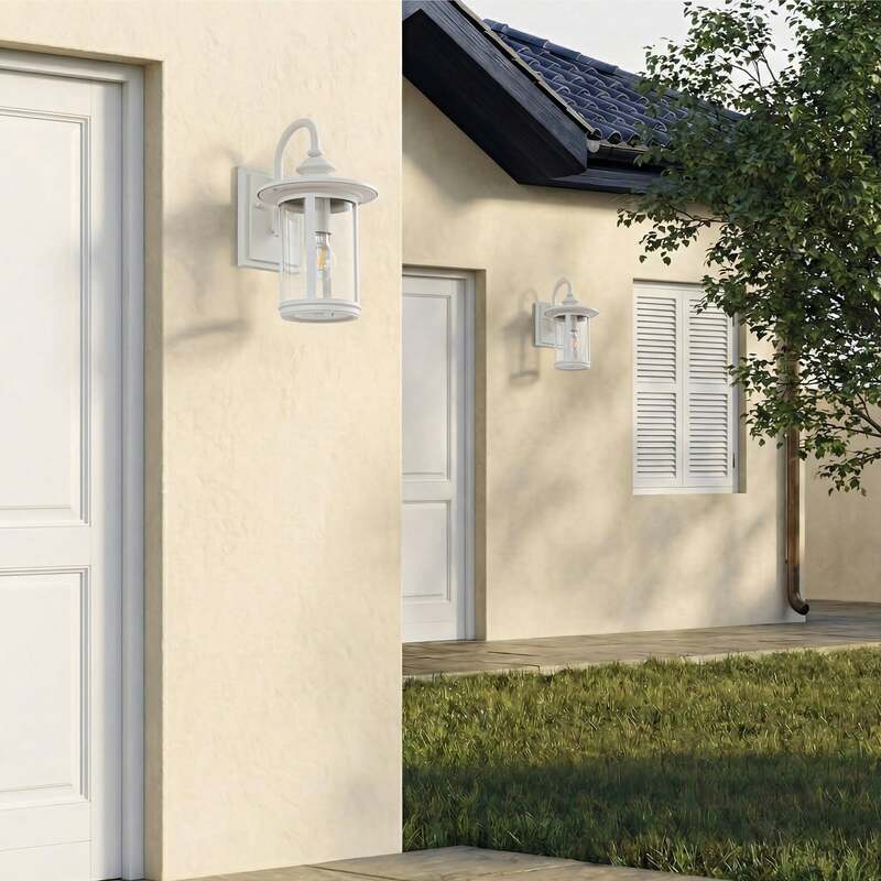 Lindby Außenwandleuchte Zayn LED Gartenleuchte Wandleuchte dimmbar weiß 33 cm - 4255830907142