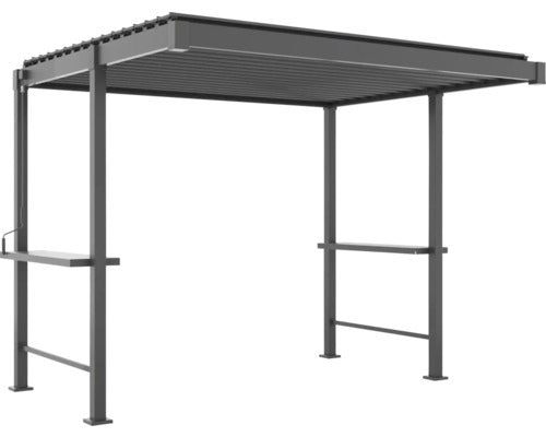 Konsta Grillpavillon Grillpergola Pergola Lamellen anthrazit 300x250cm - 4306516777013
