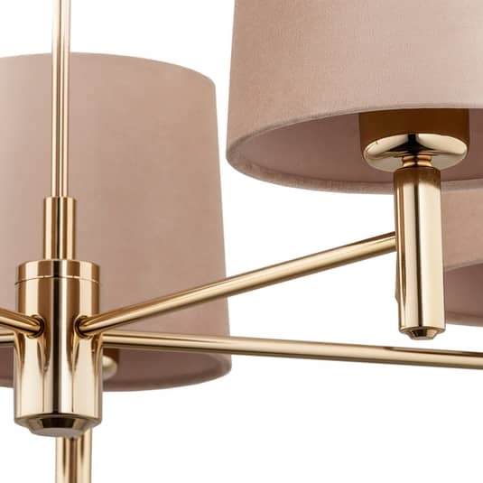 Euluna Kronleuchter Polo 5-flg. beige messing dunkel Deckenlampe Deckenlampe - 5902553224924