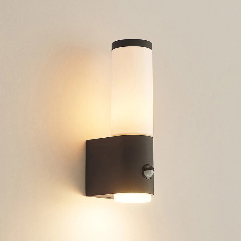 Lindby Außenwandleuchte Okari LED Wandleuchte mit Sensor dunkelgrau 29x9cm - 4251911704242