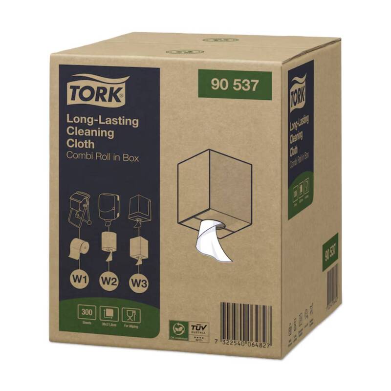 Tork Reinigungstücher Vliestücher Einweg Putz-/Wischtuch weiß 300 Blatt 1 Rolle - 7322540064827