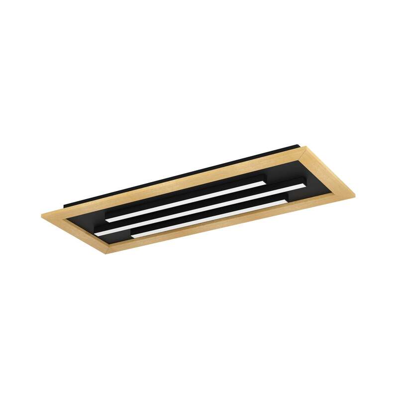 Deckenleuchte Lampe LED Eglo Tirrenara Fernbedienung Schwarz Holz Dimmbar - 9008606245024