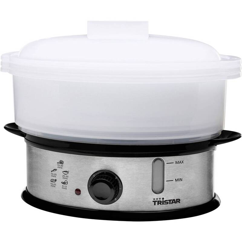 Tristar Dampfgarer Dampfer BPA-frei Edelstahl 1200W 3 Ebenen Schwarz 1,5kg - 8713016065728