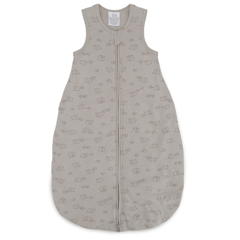 LITTLE ONE Schlafsack Strampelsack Elephant Grey Bio Baumwolle ärmellos 80 cm - 4048649314856