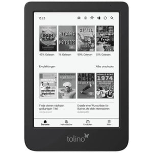 B-Ware tolino eBook-Reader Shine 6 Zoll Touchscreen Schwarz 16GB Bluetooth WiFi 512MB