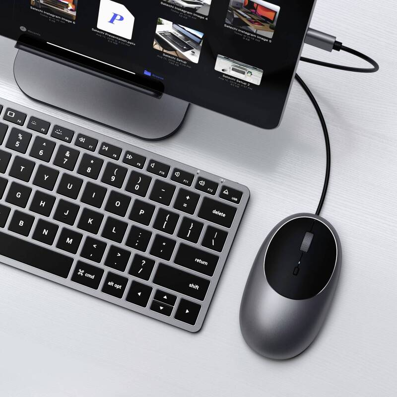 Satechi C1 Maus Kabelgebunden Infrarot 3200 dpi Beleuchtet Ergonomisch Anthrazit - 0879961009564