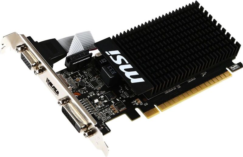 MSI GT710 Grafikkarte 2GB PCIe 2.0 LP 2GD3H Low Profile für Gaming - 4719072448233