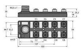 B-Ware Turck TB-8M12-5-CS19T 6611941 Sensor/Aktorbox passiv Aktuator- /Sensor-Verteiler