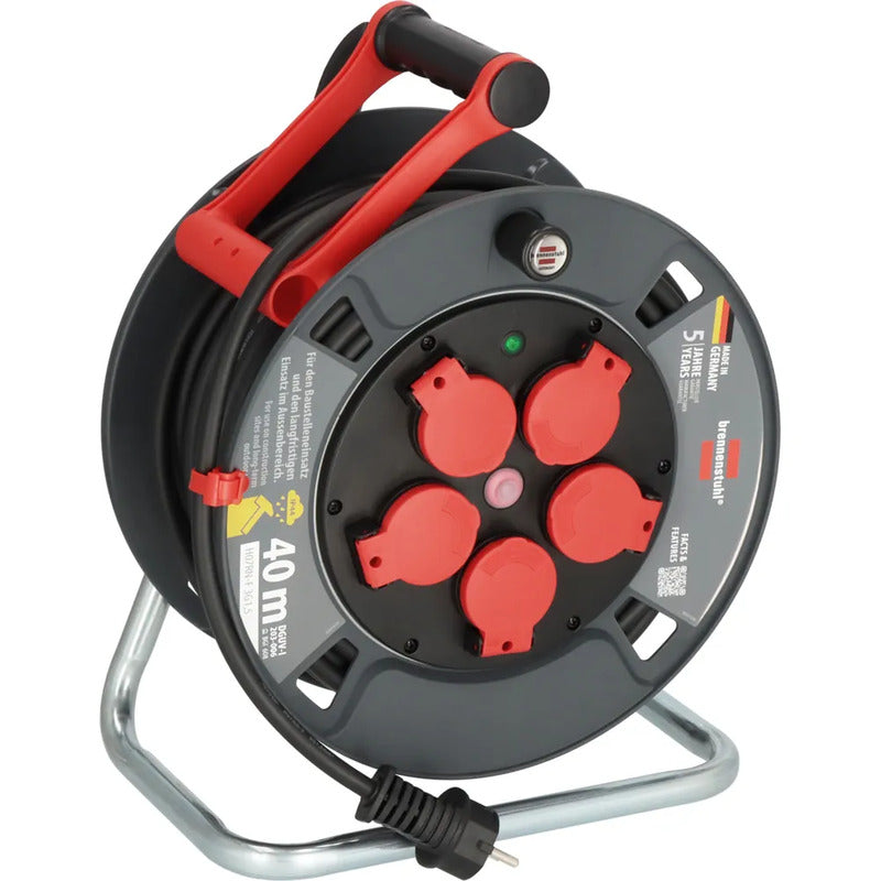 Brennenstuhl Kabeltrommel H07RN-F 40m IP44 5 Steckdosen Gummi-Neopren schwarz - 4007123688609