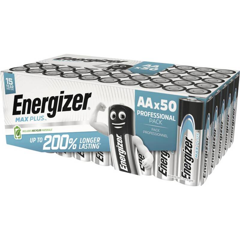Energizer Max Plus AA-Batterie Alkali-Mangan 1,5 V 50 Stück Mignon - 7638900444933