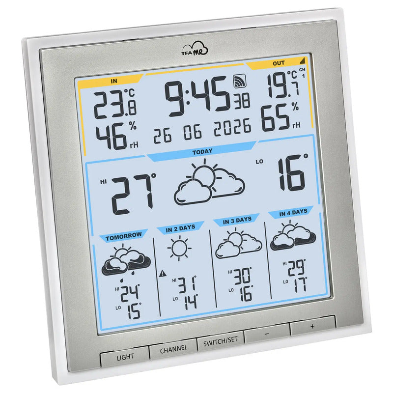 TFA Dostmann WLAN-Wetterstation TFA.me ID-08 5-Tage Vorhersage max 50 Sensoren - 4009816043566