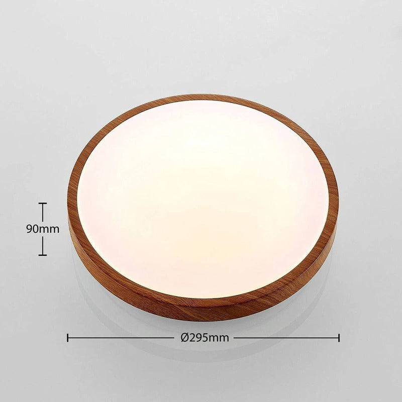 Lindby Deckenleuchte Lampe LED rund Holz hell Weiß Deckenlampe Wohnzimmer Esszim - 4251096581324