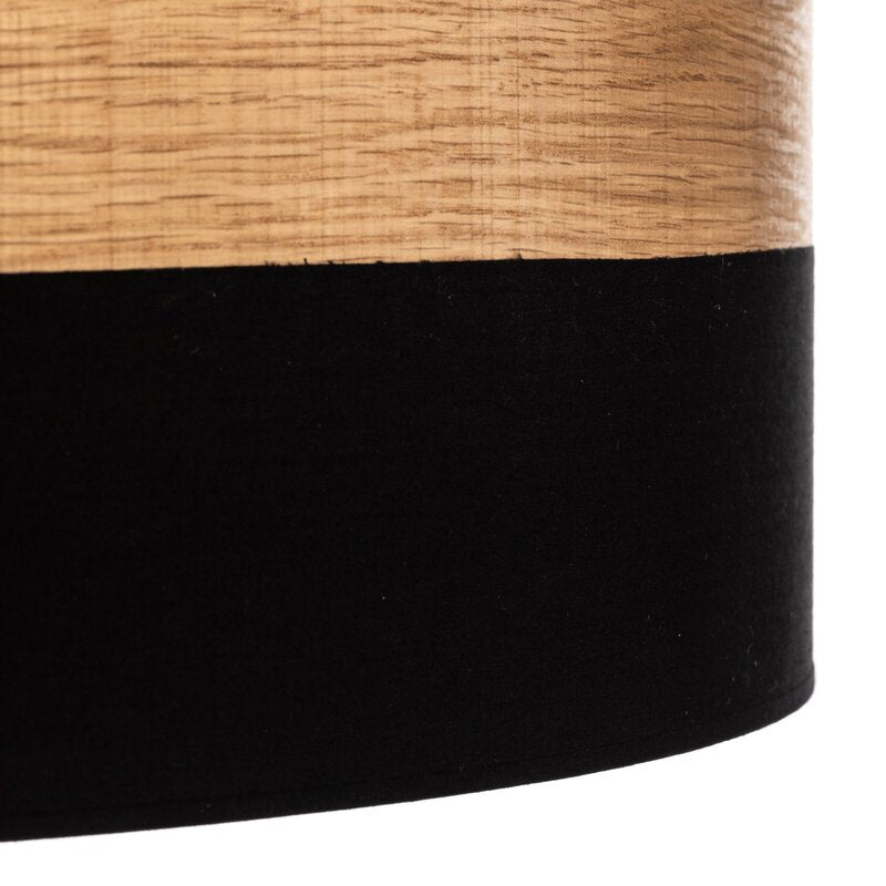 Deckenleuchte Terra aus Holz und Textil schwarz Deckenlampe Lampe Leuchte Spot - 5902693762911