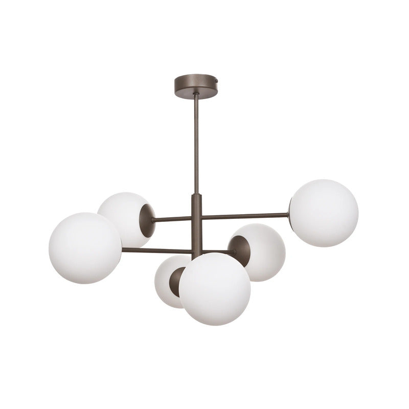 Domiluce Hängeleuchte Pendelleuchte Aurora braun 60 cm 6-flammig Glas E14 Lampe - 10026647
