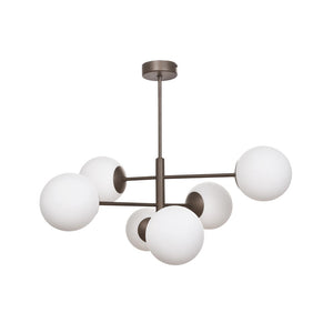 B-Ware Domiluce Hängeleuchte Pendelleuchte Aurora braun 60 cm 6-flammig Glas E14 Lampe
