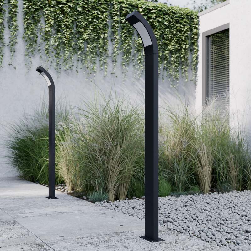 Lucande Wegeleuchte Juvia LED Gartenlampe Pollerleuchte anthrazit 100cm IP54 - 4251096538458