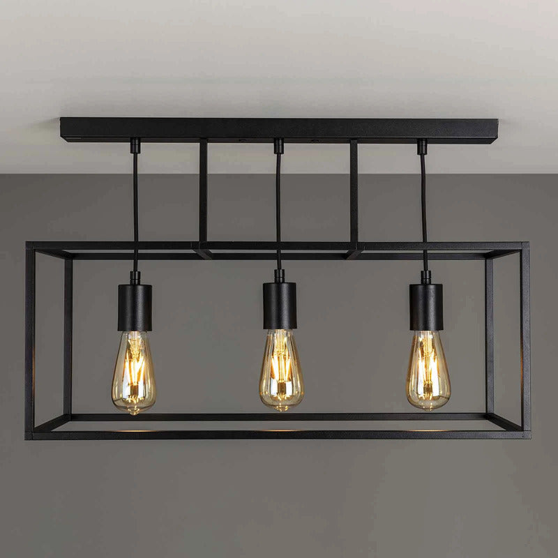 Cubic³ Deckenleuchte Lampe Hauptbeleuchtung schwarz Messing dreiflammig E27 - 8021035015342