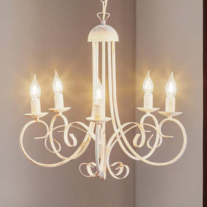 B-Ware Euluna Kronleuchter Pompei Hängelampe LED Pendelleuchte dimmbar weiß antik 60cm
