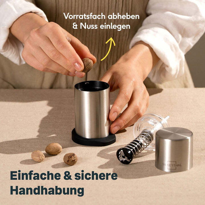 SILBERTHAL Muskatmühle Gewürzmühle Muskatnussmühle Finecut Edelstahlbehälter227 - 4260470462616