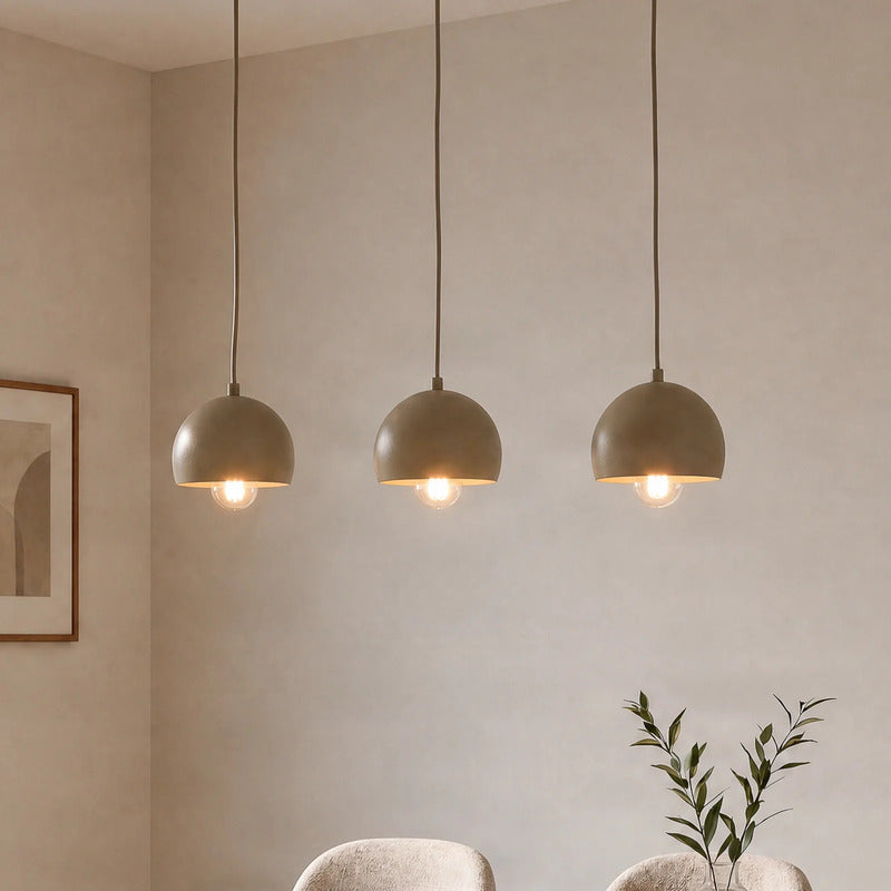 Hängelampe Sool LED Pendelleuchte dimmbar beige matt 3-flammig Metall E27 65cm - 5907565912159