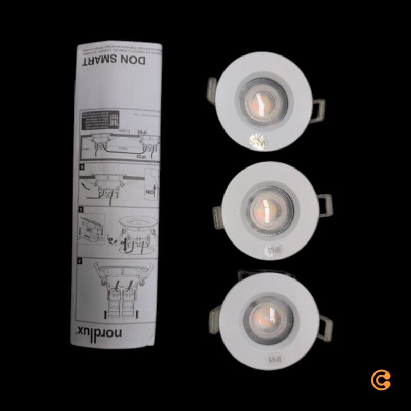 Nordlux LED Einbauleuchte Don Smart 3er Set Downlight dimmbar IP65 weiß 8,5cm - 5704924013263