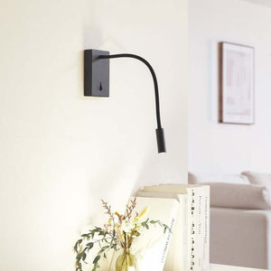 B-Ware Lucande LED Wandleuchte Hetti schwarz Metall Leselampe Lampe 14cm hoch 240Lumen