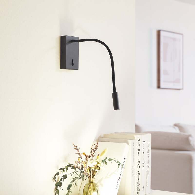 Lucande LED Wandleuchte Hetti schwarz Metall Leselampe Lampe 14cm hoch 240Lumen - 4251911779028