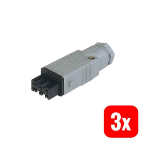 3x B-Ware Hirschmann, ST IP54 Grey, Black Cable Mount 3P+PE Straight Heavy Duty Power Connector, 16A, 250 V, 400 V