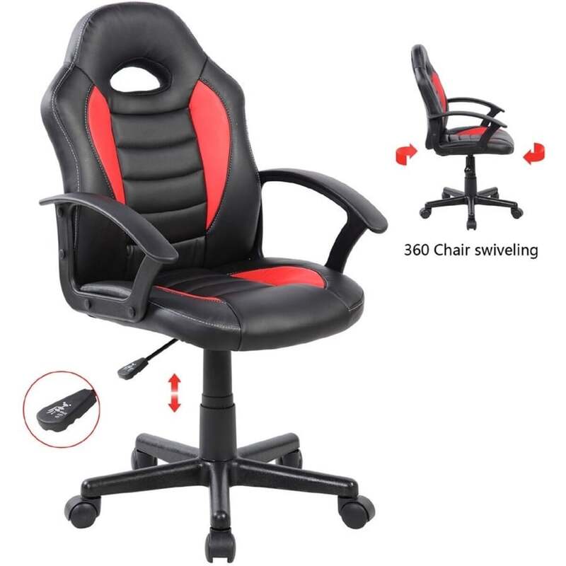 Rocada Gamingstuhl BASIC Kunstleder rot ergonomisch Stuhl für Gamer Homeoffice - 8427951912206