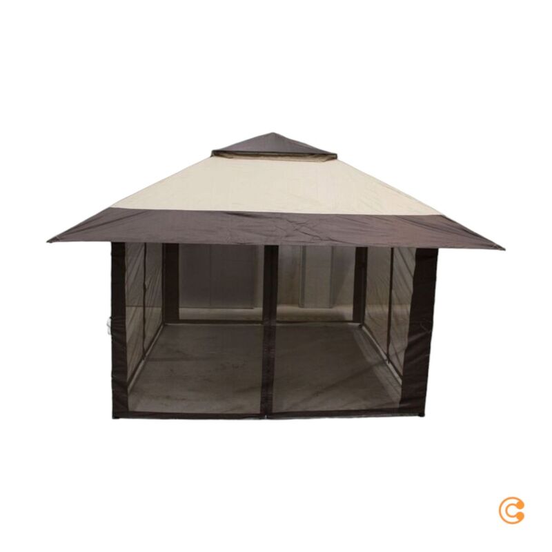 CROWN SHADES Pop-up Pavillon 3,3m x 3,3m UV-Schutz Strand Zelt Beige-Kaffee 4 - 6972228216942