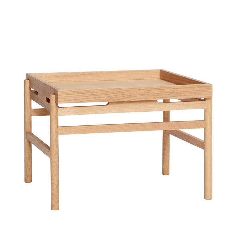Hübsch Interior Couchtisch Beistelltisch Tisch mit Tablettablage 60 x 63cm Eiche - 5712772102824