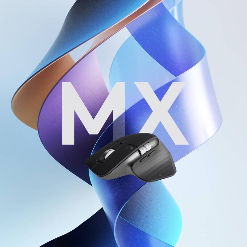 Logitech MX Master 3S Ergonomische Maus Bluetooth 8000 dpi Hellgrau 7 Tasten - 5099206103733