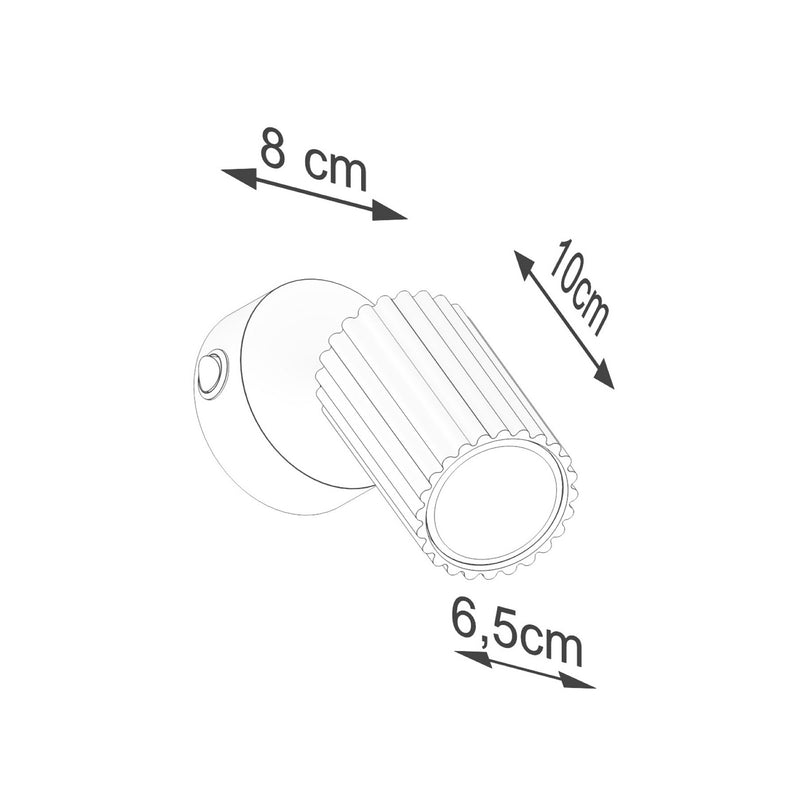 Wandstrahler Karbon Wandleuchte LED Lampe mit Schalter Aluminium weiß 16cm - 5907073000195