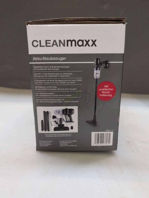 CleanMaxx Akku-Handstaubsauger 15059 Beutellos 110W 14,8V 30min Laufzeit 1,6kg - 4067522076070